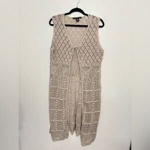 Boutique Larry Levine crochet knit midi cardigan